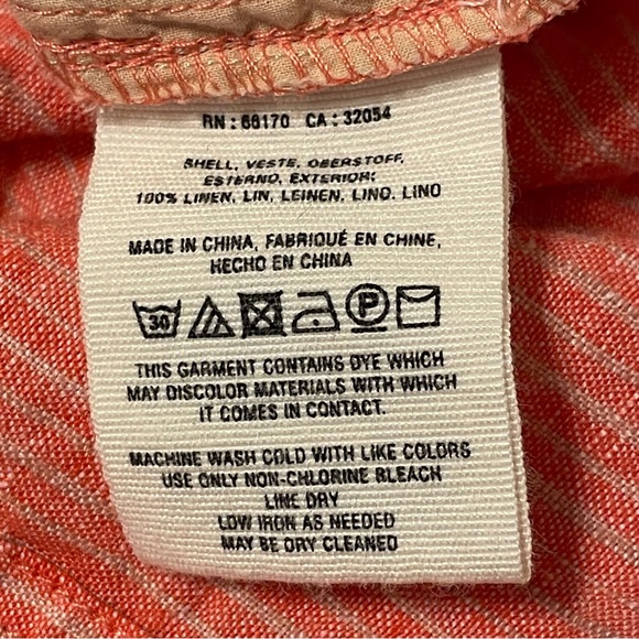 ANTHROPOLOGIE NWOT Beachcomber Embroidered Linen Shorts in Coral - Picture 6 of 6